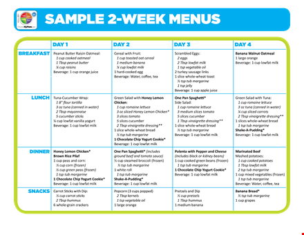 create a low-fat meal plan with our meal plan template template