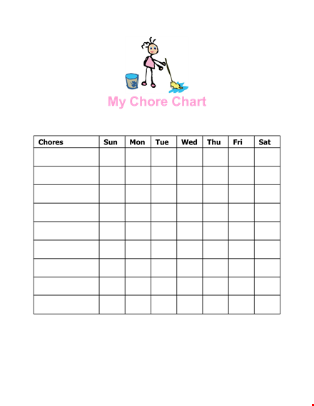 printable girl chore chart: organize and motivate chores for your little lady template