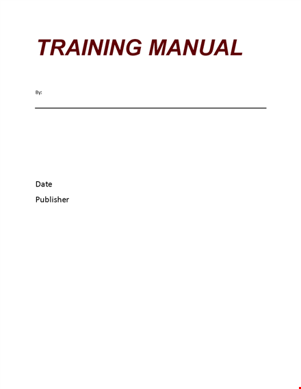 customizable training manual template for business | download now template