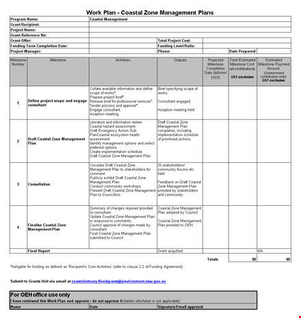 professional work plan template template