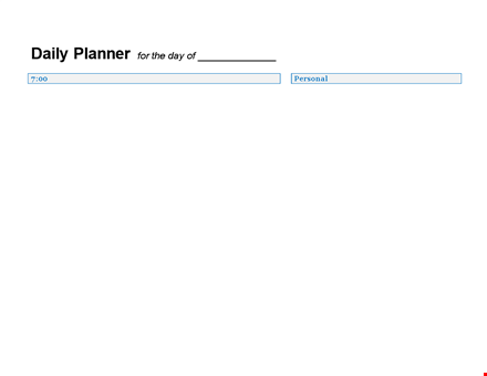 get organized with our personal daily planner template - daily template