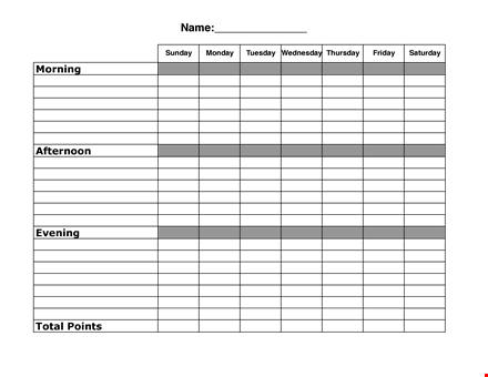 daily chore schedule template