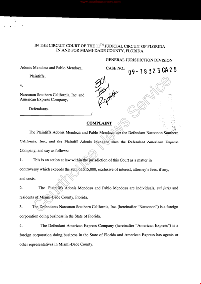 formal legal complaint letter | american | pablo mendoza | narconon adonis template