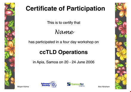 obtain your workshop participation certificate and certify your participation template