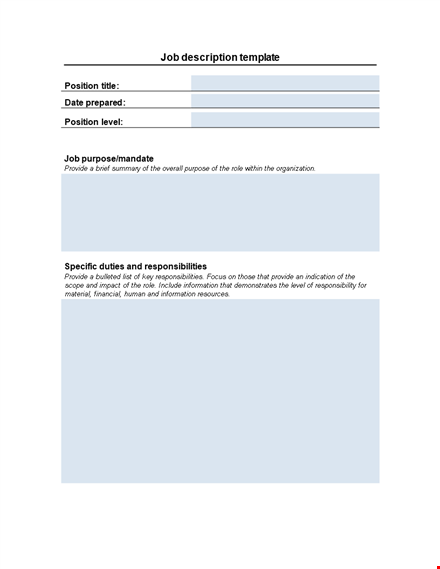 create effective job descriptions - skills & requirements included template