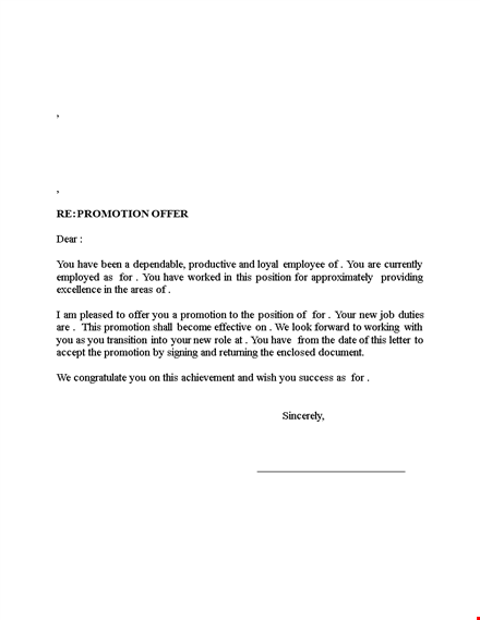 get the offer you deserve: promotion letter for your dream position! template