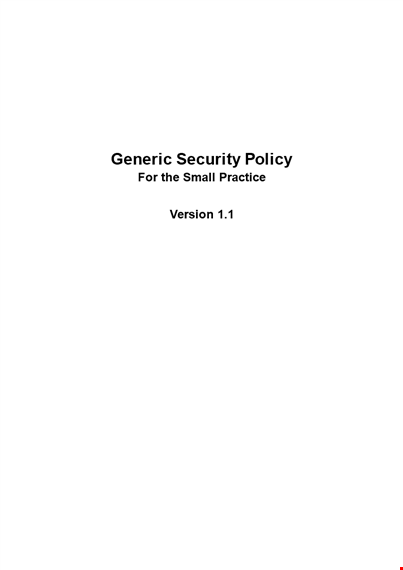 generic security policy template