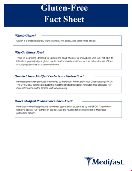 download our fact sheet template | learn about our gluten-free & chocolate products | medifast template