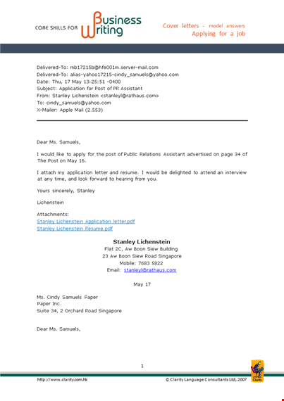stunning cover letter examples by stanley - get noticed! template