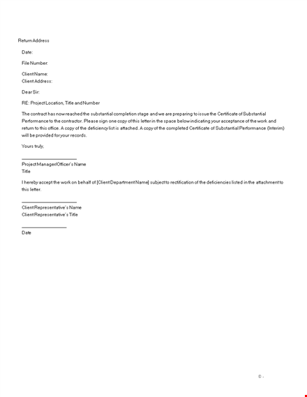 client acceptance letter template template