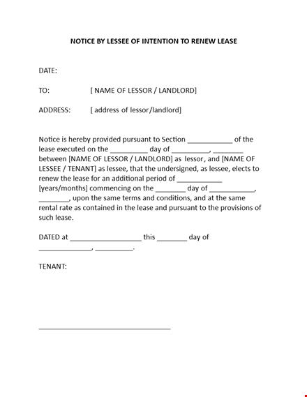 renew your lease easily: expertly drafted lease renewal letter for landlords and tenants template