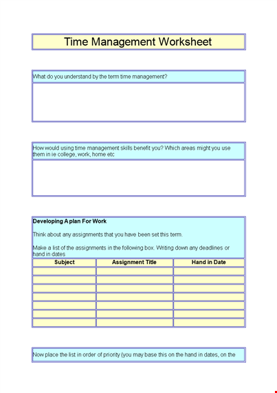 create a complete plan with our goal setting template template