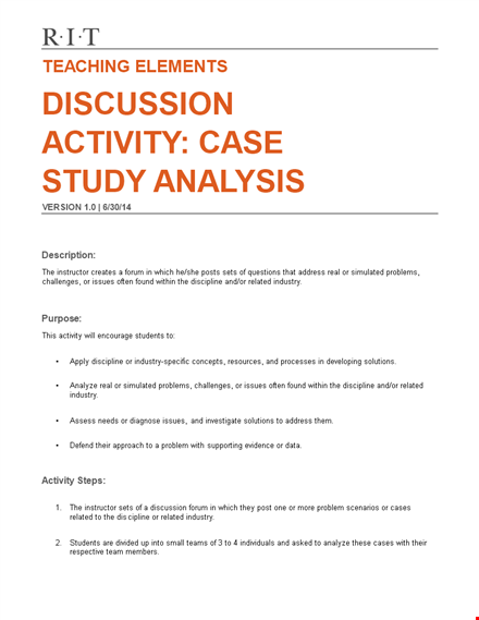 simple case analysis template | identify issues, analyze activity template