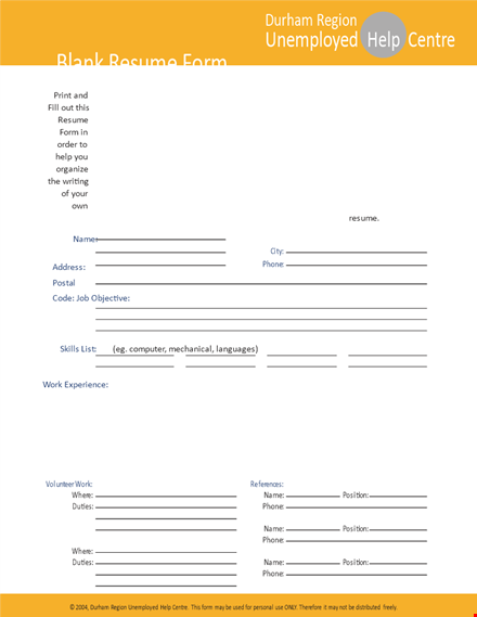 printable blank job resume template template