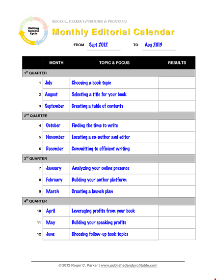 content calendar template for effective monthly planning template