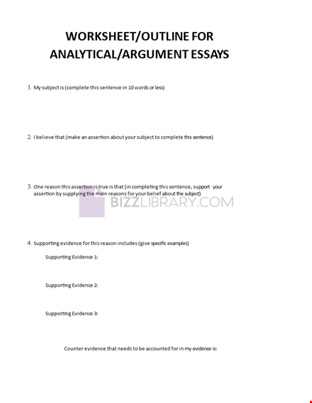 analytical essay format template