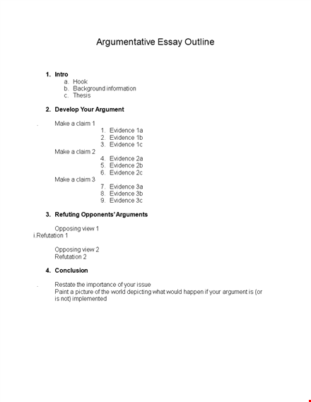 create a winning essay with our outline template - organize your claim and evidence efficiently! template