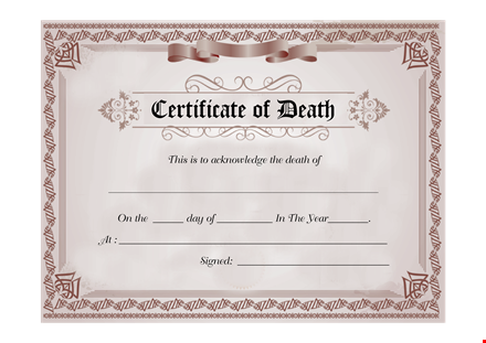 create official death certificates with our template template