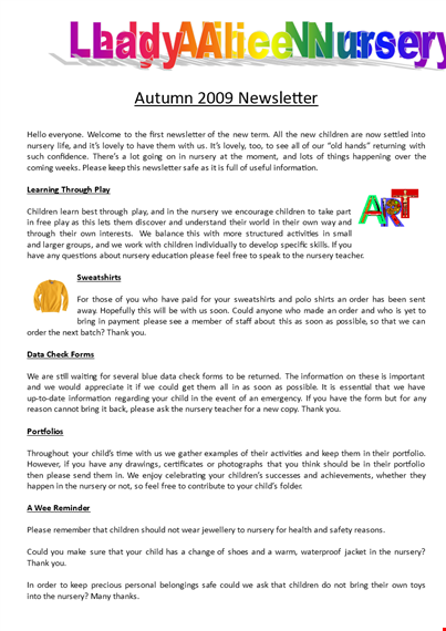 preschool newsletter template - child-friendly designs for children | nursery template