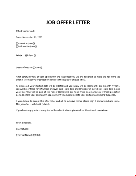 appointment letter sample template