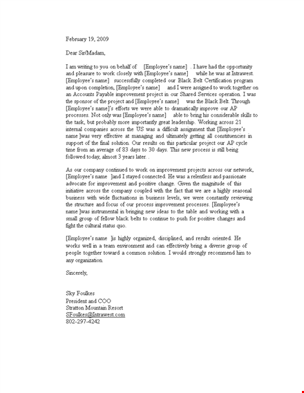 manager recommendation letter template | boost employee performance & improvement across template