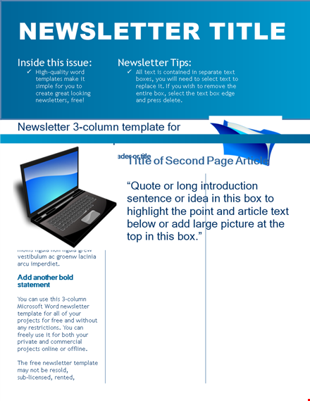 free newsletter template | customizable and responsive template