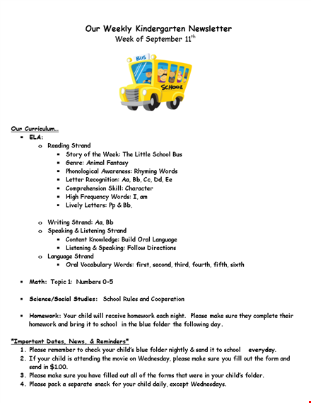 preschool newsletter template | creative school words for your child template