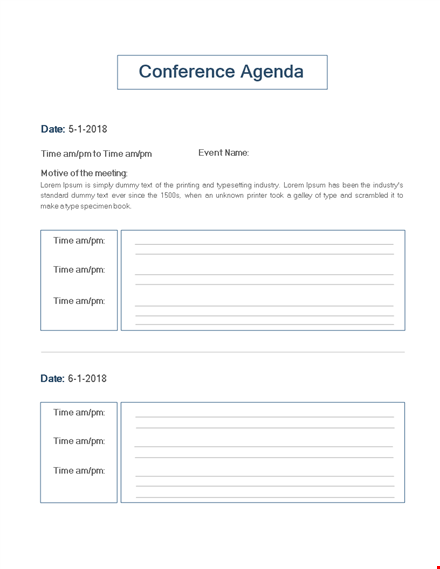 conference agenda template template