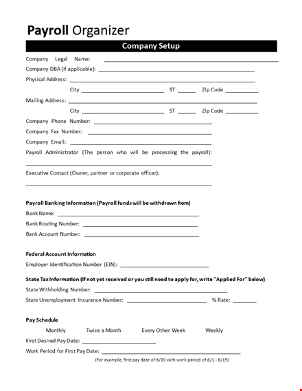 company employee payroll template template