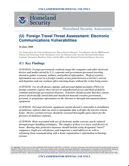 travel threat assessment template