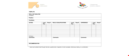 easy-to-use gap analysis template for better results | skill level, comments, and more included template