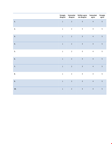 understand the likert scale: disagree to strongly agree template