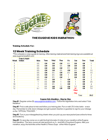 marathon training with eugene: running log template template