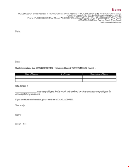 company community service letter template | address recipient template