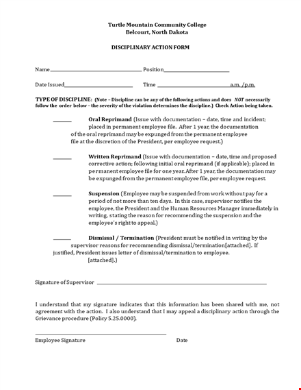 employee write up form | take action against employee | avoid reprimand | president approved template