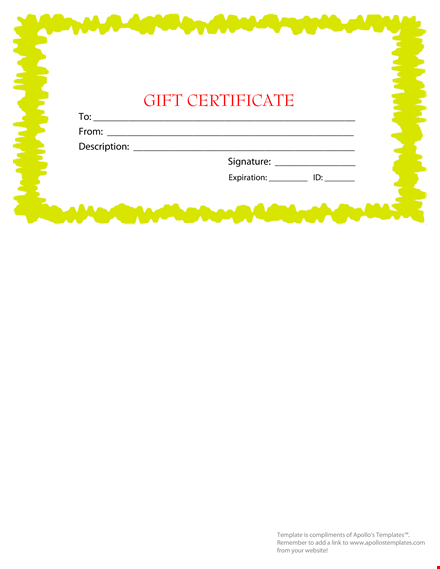 printable gift certificate template - customize & personalize template