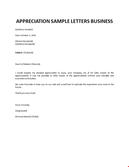 appreciation letter to employee template