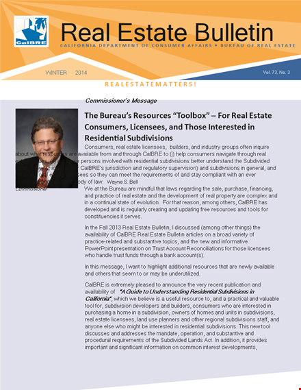 real estate email newsletter for brokers: energy, estate updates | calbre template