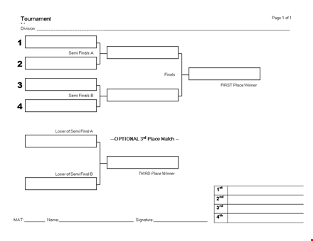 create professional tournament brackets with our easy-to-use template template