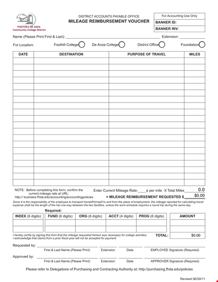 printable reimbursement form for mileage - enter digits for quick processing template