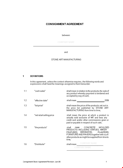 consignment agreement template | create and manage consignment agreements template
