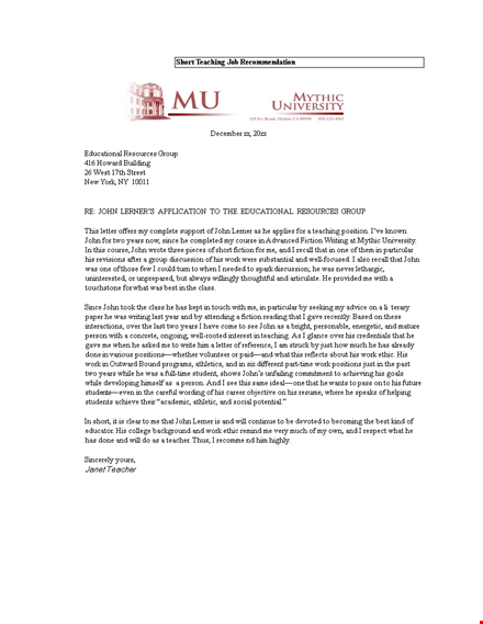 faculty promotion recommendation letter template