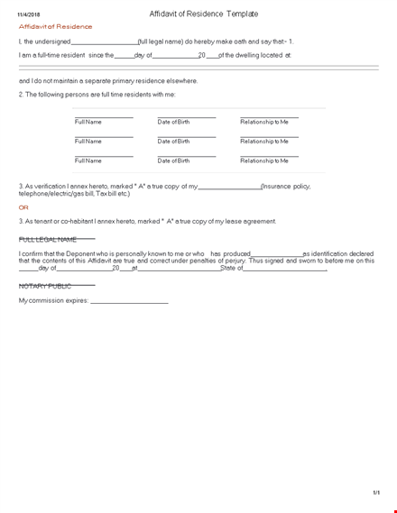 get your affairs in order with our proof of residency letter & affidavit template