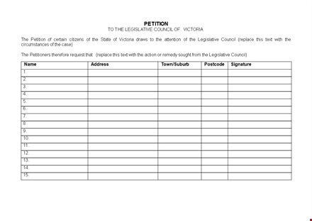 create a powerful petition in victoria | replace council with legislative petition template template