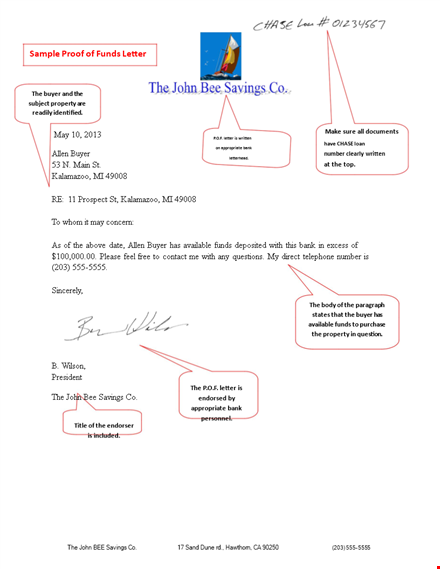 proof of funds letter template for buyers template