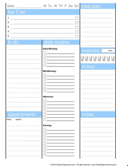 get organized with our daily planner template - morning edition template