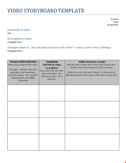 create compelling video content with story boarding and visuals | our script and paragraph guide template