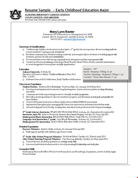 head preschool teacher resume template