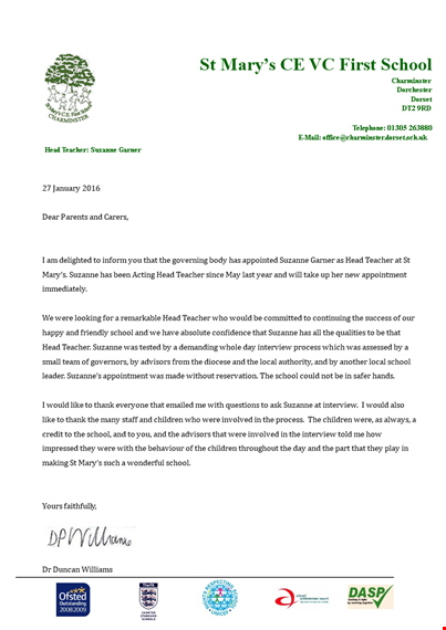 suzanne music teacher appointment letter for school template