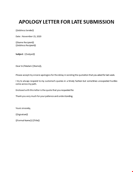 apology letter for late submission template